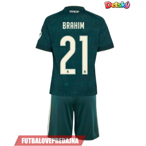 Lacne Dětský Futbalové dres Real Madrid Brahim Diaz #21 2026-27 Krátky Rukáv - Preč (+ trenírky)